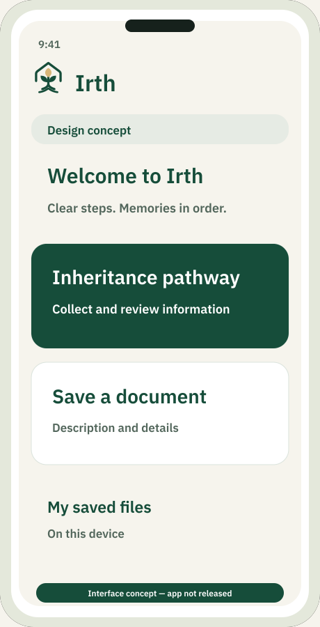 Illustrative interface concept — Android