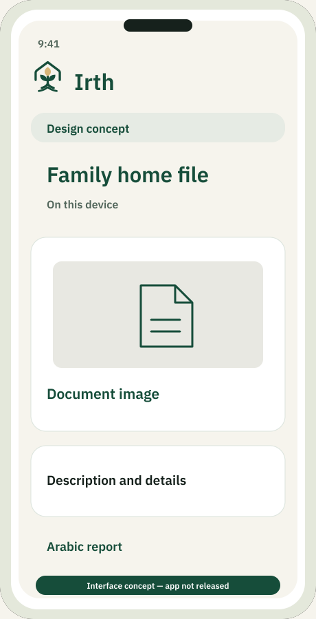 Illustrative interface concept — iPhone & iPad